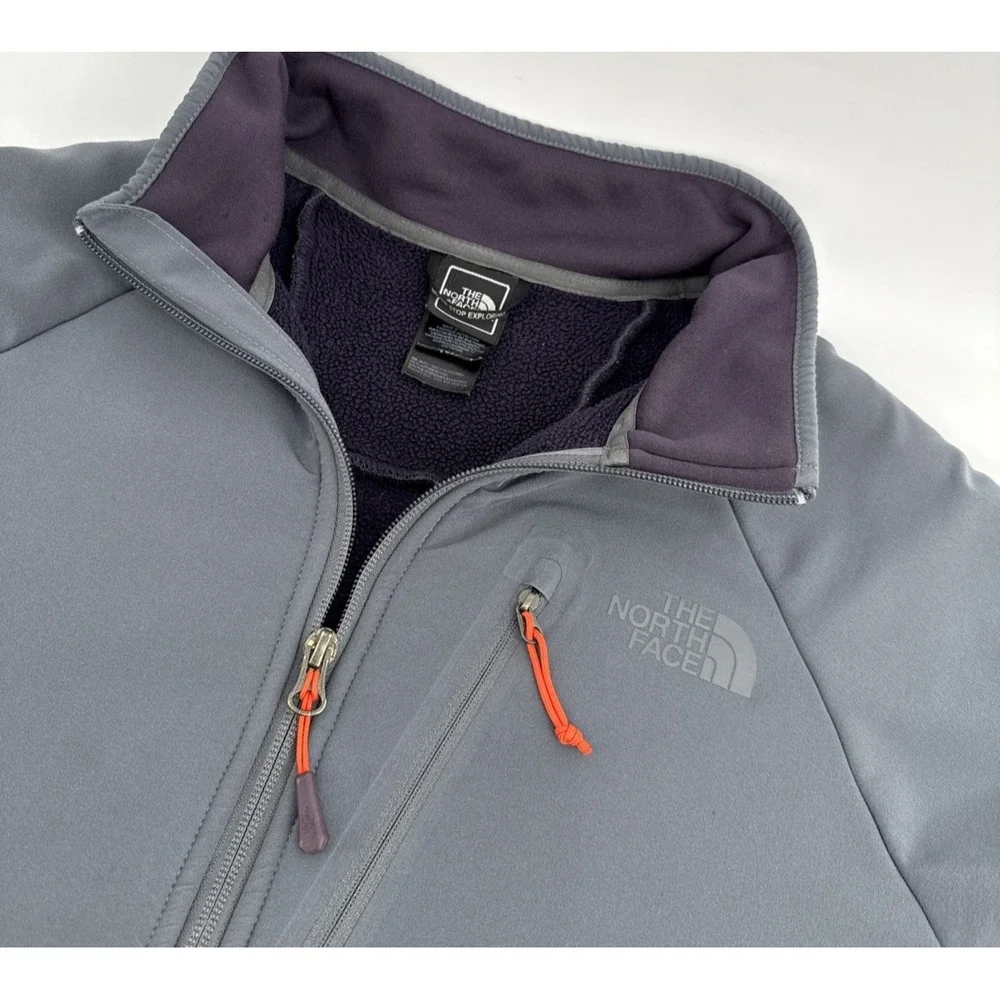 The North Face Jacket Men's Large Full Zip Gray Softshell Fleece Lined‎